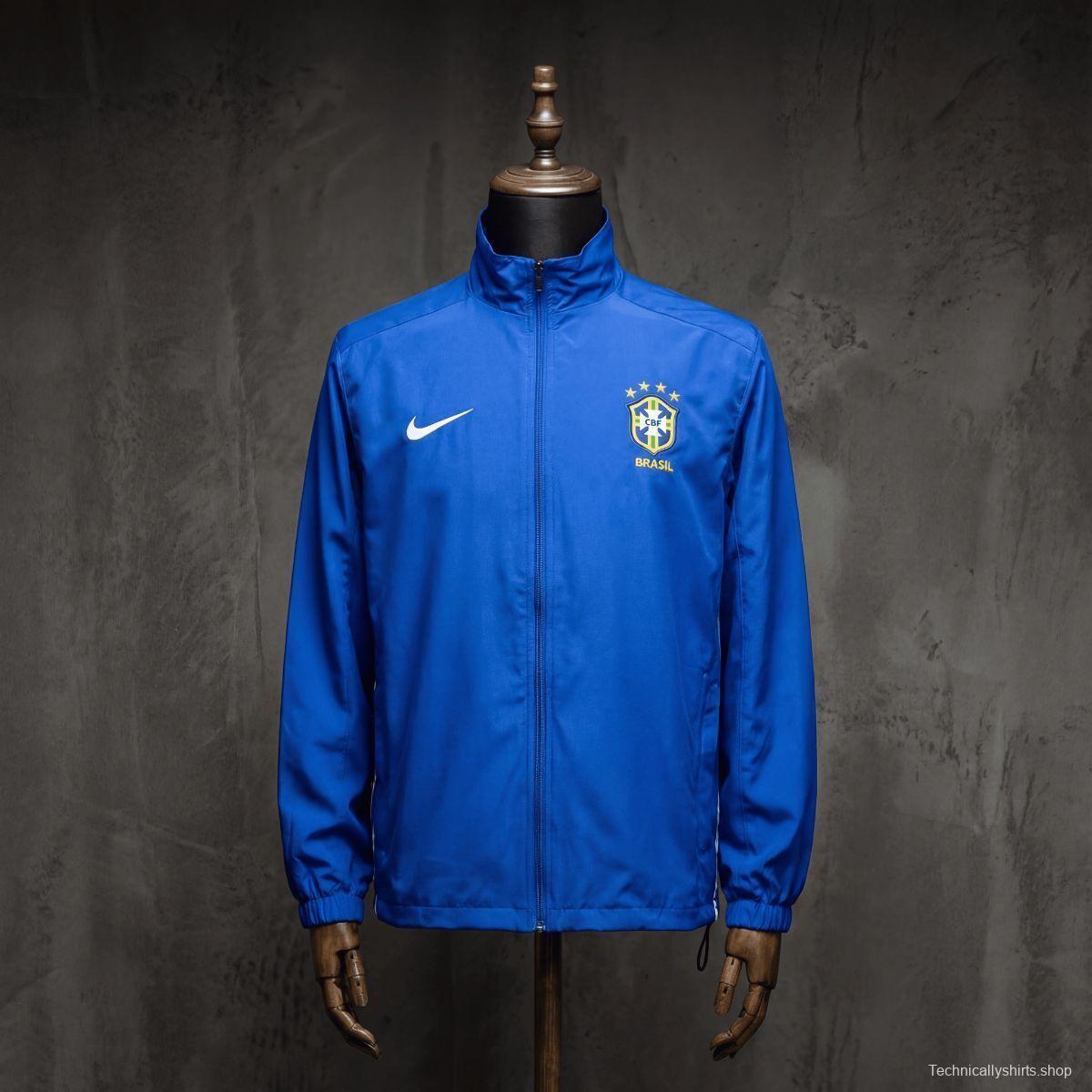 1998 Vintage Style Brazil Blue Jacket Windbreaker