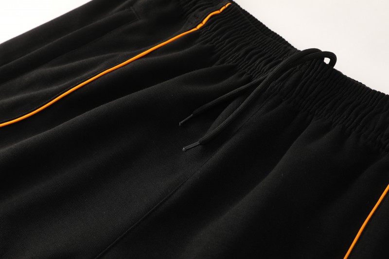 26/27 Roma Black Full Zipper Hooded Jacket Tracksuit + Long Pants