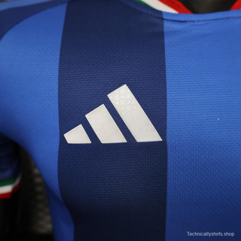 2026 Player Version Italy Blue with Tonal Vertical Stripes Jersey