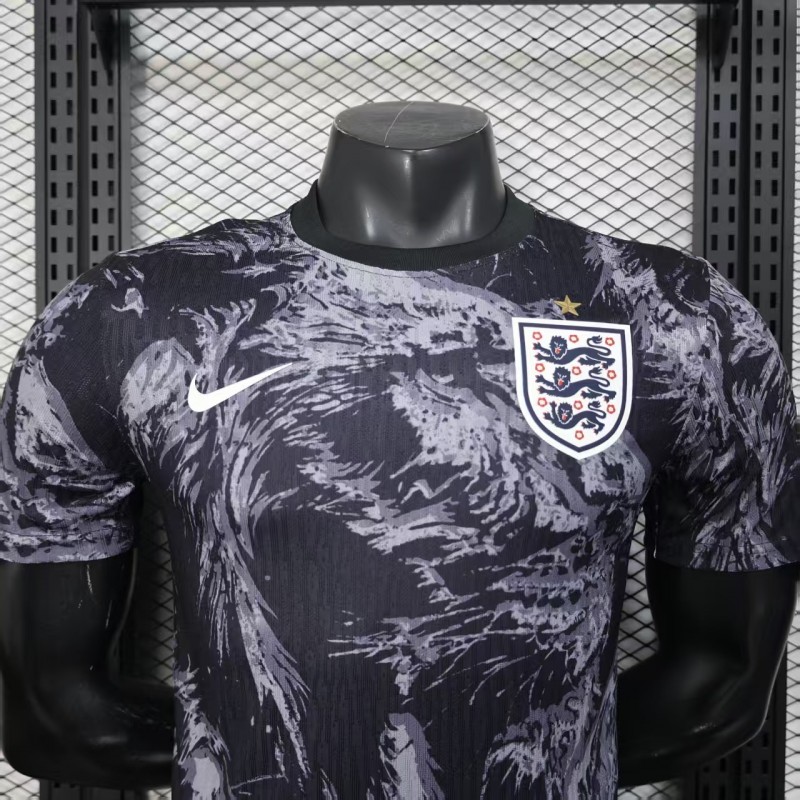 Player Version 2026 England Dark Navy with Lion Brushstroke Pattern Jersey