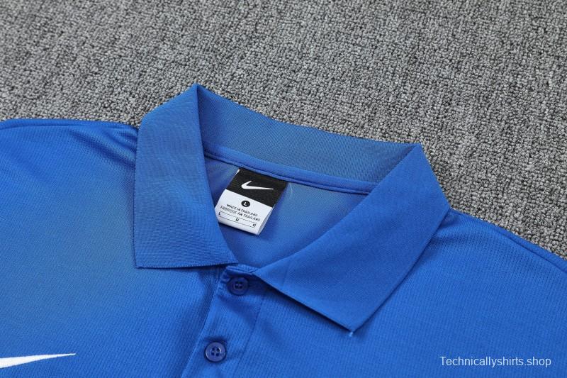 26/27  Atletico Madrid Blue  Polo Training Shirt + Long Pants Tracksuit