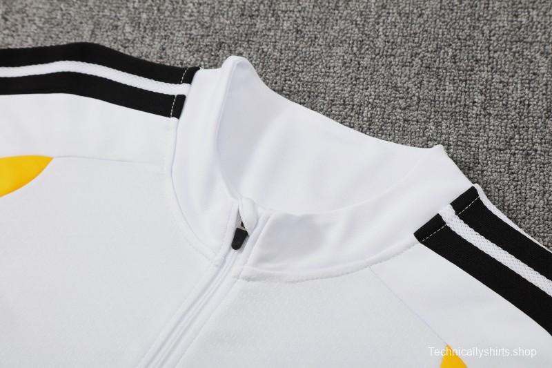 26/27 Germany White Half Zipper Jacket Tracksuit  + Long Pants