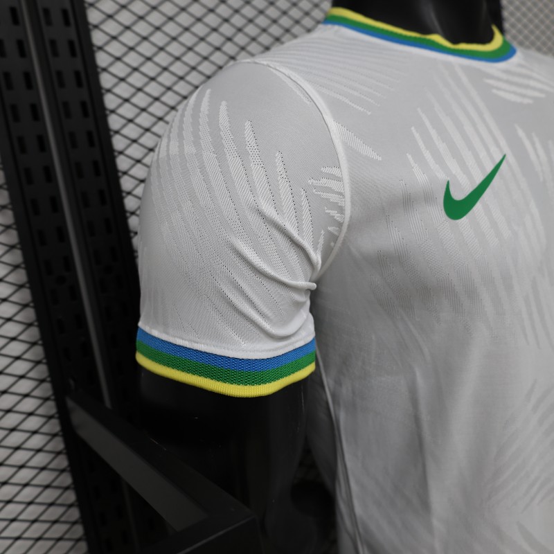 Player Version 2026 Brazil White with Palm Leaf Pattern Special Edition Jersey