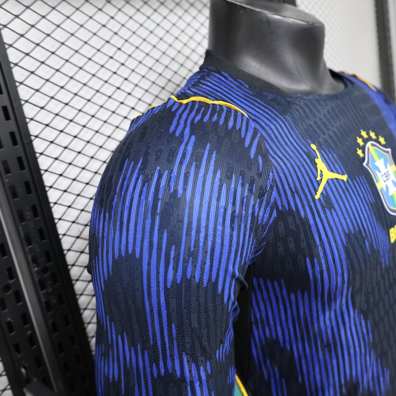 Player Version 26/27 Brazil Navy Blue Special Edition Long Sleeve Jersey