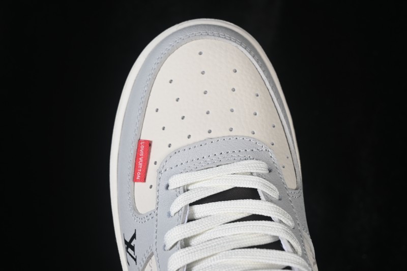 Nike Air Force 1 '07 Low Casual Sneakers in Grey and White with Contrasting Overlays - DF0188-138