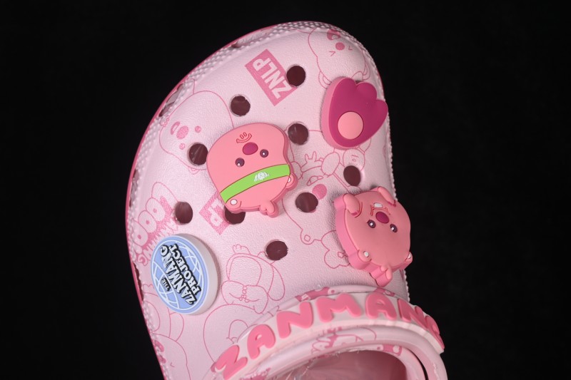 Zanmang Loopy x Crocs Classic Clog EVA Casual Clog with Fun Character Design - Pink Ruby