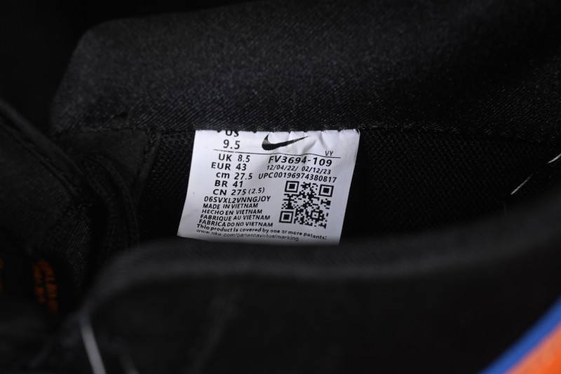 Nike Air Force 1 '07 Low Basketball Shoes with Black Suede and Orange Swoosh - FV3694-109