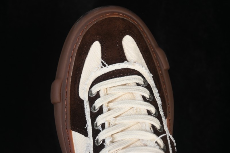 xVESSEL Wu Jianhao Collab Black Fringe Tweed Deconstructed Chunky Sole Low-Top德训 Shoes - S19X001B