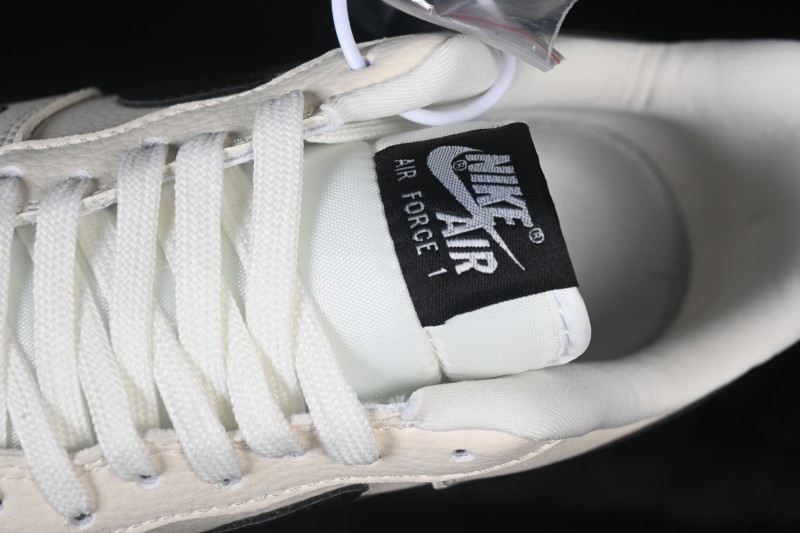 Nike Air Force 1 '07 Low Classic Basketball Sneakers with Cream and Black Color Blocking - LD1999-018