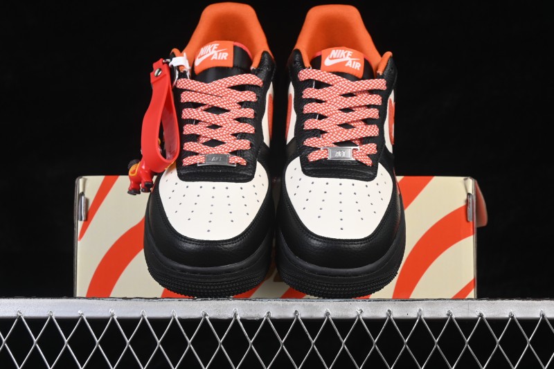 Nike Air Force 1 '07 Low Chinese New Year Limited Edition Black Orange Basketball Sneakers - XD0028-018