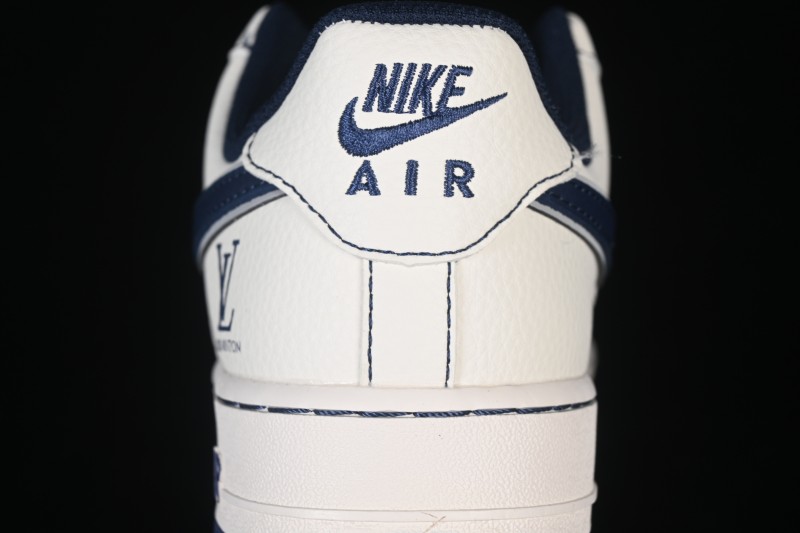 Nike Air Force 1 '07 Low Louis Vuitton Collaboration Deep Blue Classic Monogram Casual Sneakers - HH7518-078