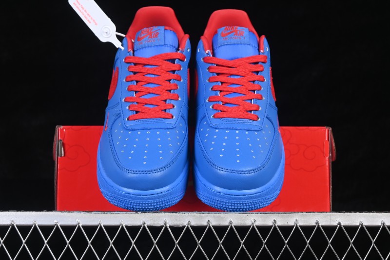 Nike Air Force 1 '07 Low Year of the Horse Limited Edition Casual Sneakers with Blue Flame and Red Accents - DF0188-128