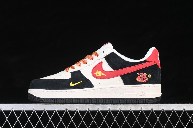 Nike Air Force 1 '07 Low Chinese New Year Limited Edition Red Black Contrast Low-Top Casual Skateboarding Shoes - MZ9588-835