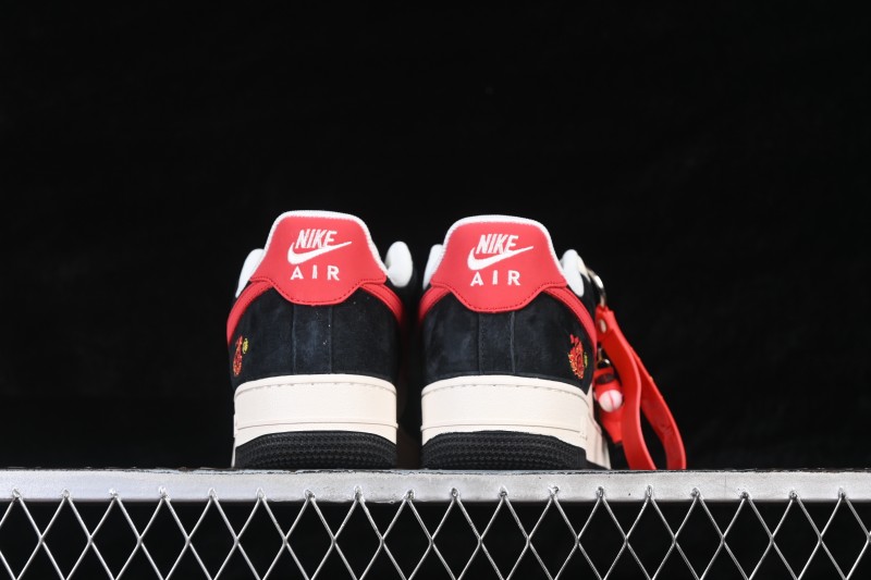 Nike Air Force 1 '07 Low Chinese New Year Limited Edition Red Black Contrast Low-Top Casual Skateboarding Shoes - MZ9588-835