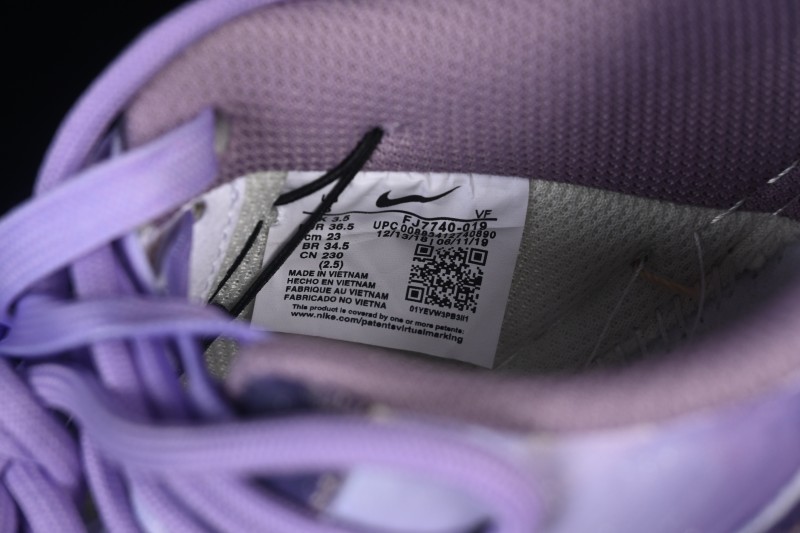 Nike Air Force 1 '07 Low Hand-Painted Graffiti Sneakers with Misty Purple Gradient and Retro Street Art Design - FJ7740-190