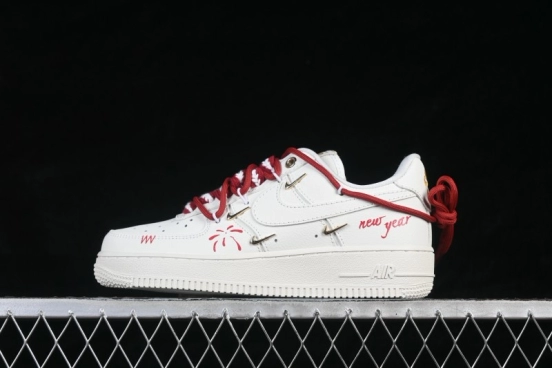 Nike Air Force 1 '07 Low Chinese New Year Casual Sneakers with Festive Embroidery - FV3654-111