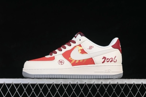 Nike Air Force 1 '07 Low Year of the Horse Limited Edition Red-White Contrast Casual Sneakers - JP2026-151