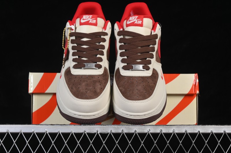 Nike Air Force 1 '07 Low Year of the Horse Brown Red Casual Skateboarding Shoes with Full-Length Air Cushion - XD0028-003