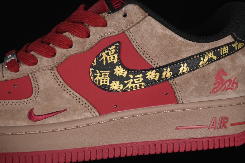Nike Air Force 1 '07 Low Chinese New Year Limited Edition Red Suede Casual Sneakers - XD0028-009