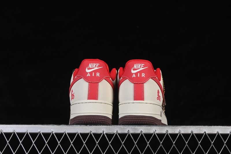 Nike Air Force 1 '07 Low Year of the Horse Brown Red Casual Skateboarding Shoes with Full-Length Air Cushion - XD0028-003