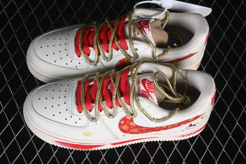 Nike Air Force 1 '07 Low Lucky Steed Traces Chinese New Year Hand-Painted Casual Skateboarding Shoes - SD2023-402