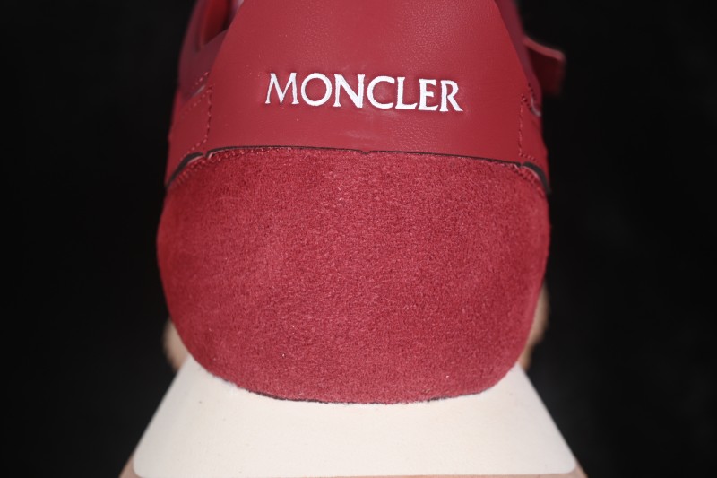 Moncler Pacey2 Lace-Up Round-Toe Low-Top Lifestyle Sneakers in Red - Pacey2
