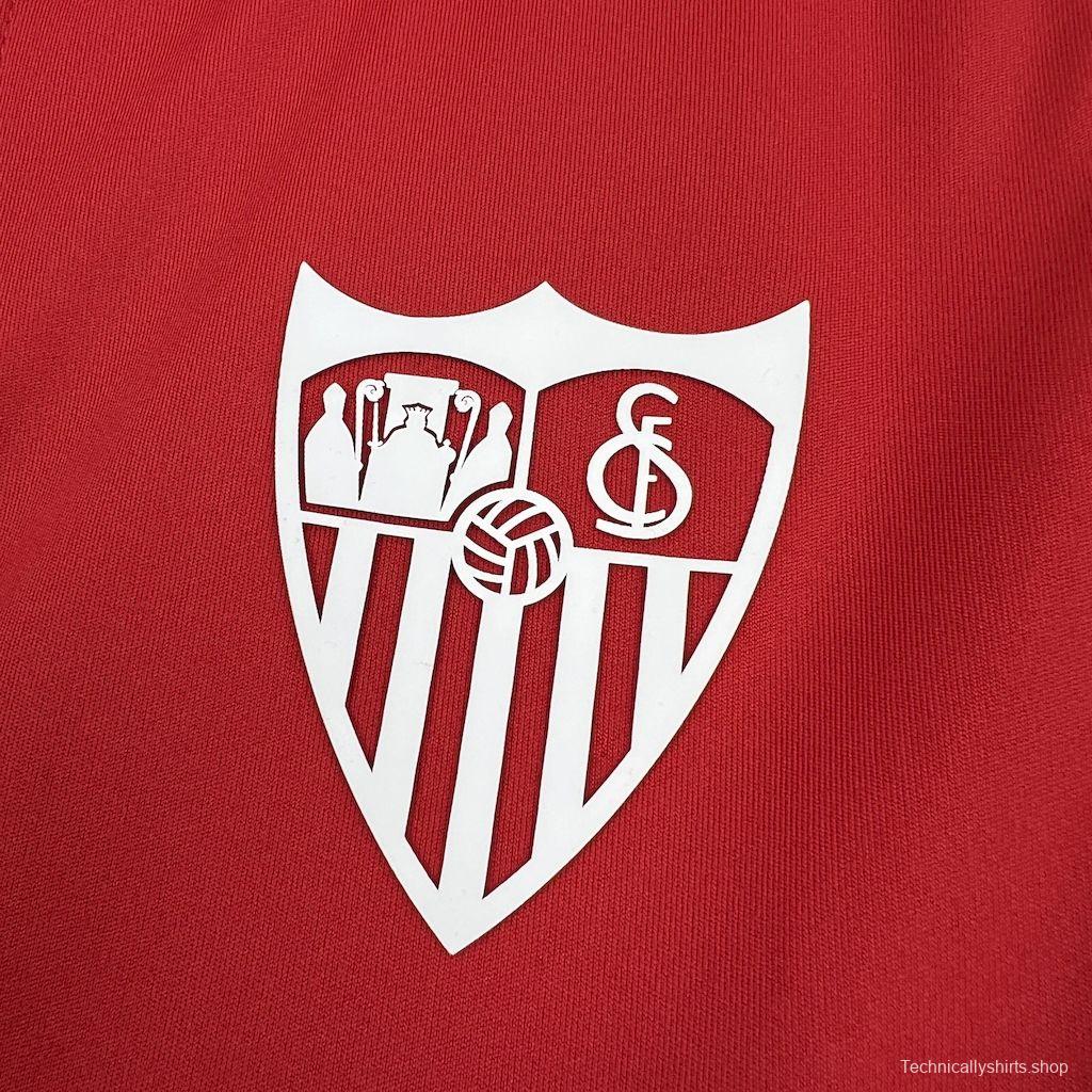 2025/26 Mens Sevilla FC Red Travel Polo Jersey