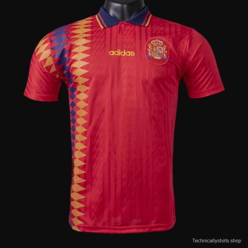 Retro 1994 Spain Home Soccer Jersey