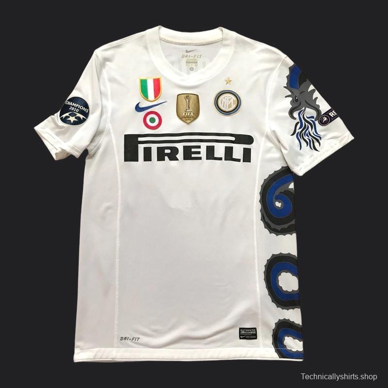 Retro 10/11 Inter Milan Away White Jersey With Full Patches