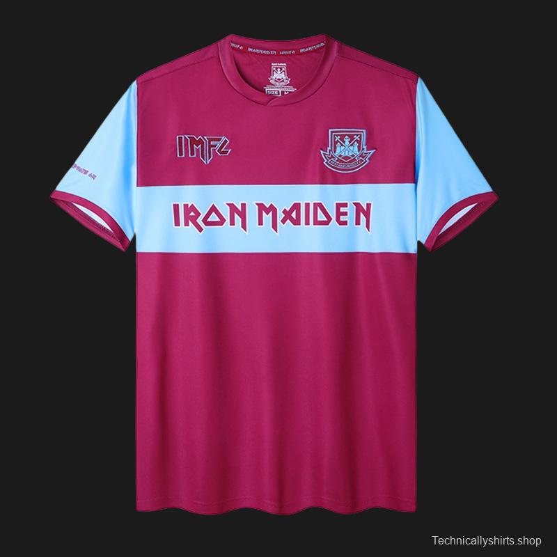 Retro 22/23 Iron Maiden X West Ham Wine/Blue Jersey