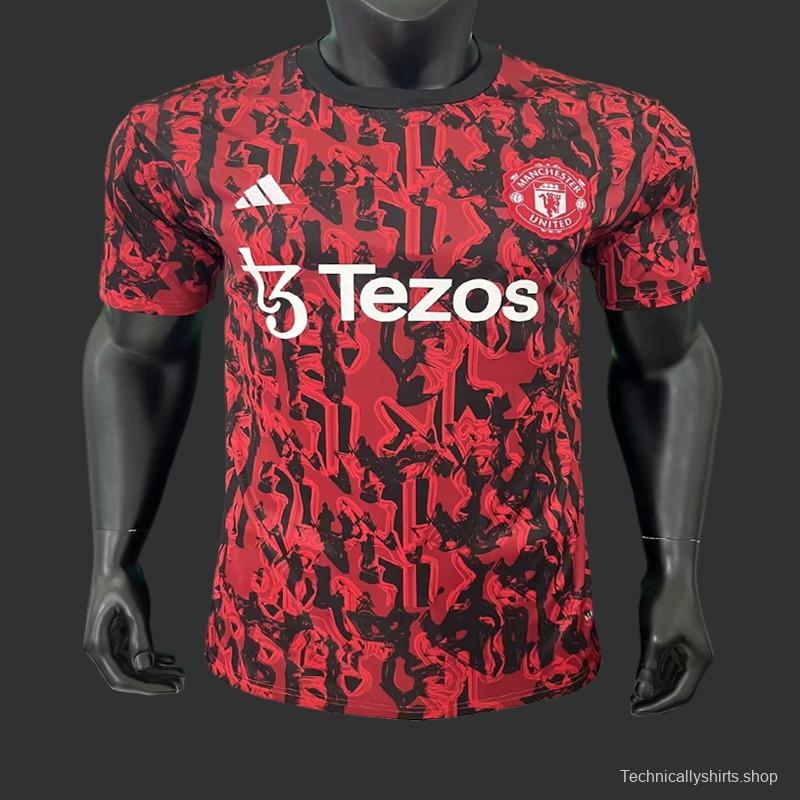 23/24 Manchester United Red Black Training Jersey