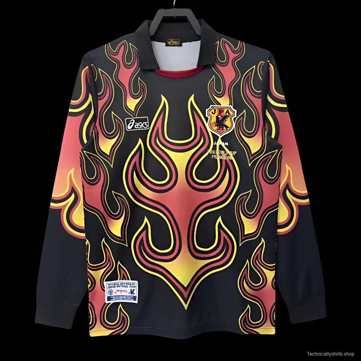 Retro 1998 Japan Goalkeeper Red Flame Long Sleeve Jersey