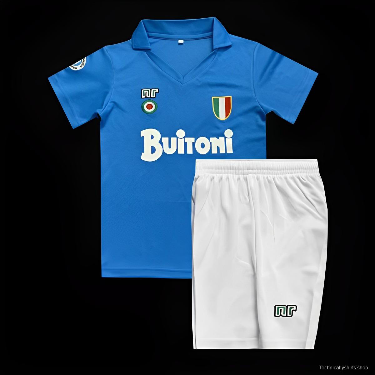 Retro Kids 87/88 Napoli Home Jersey