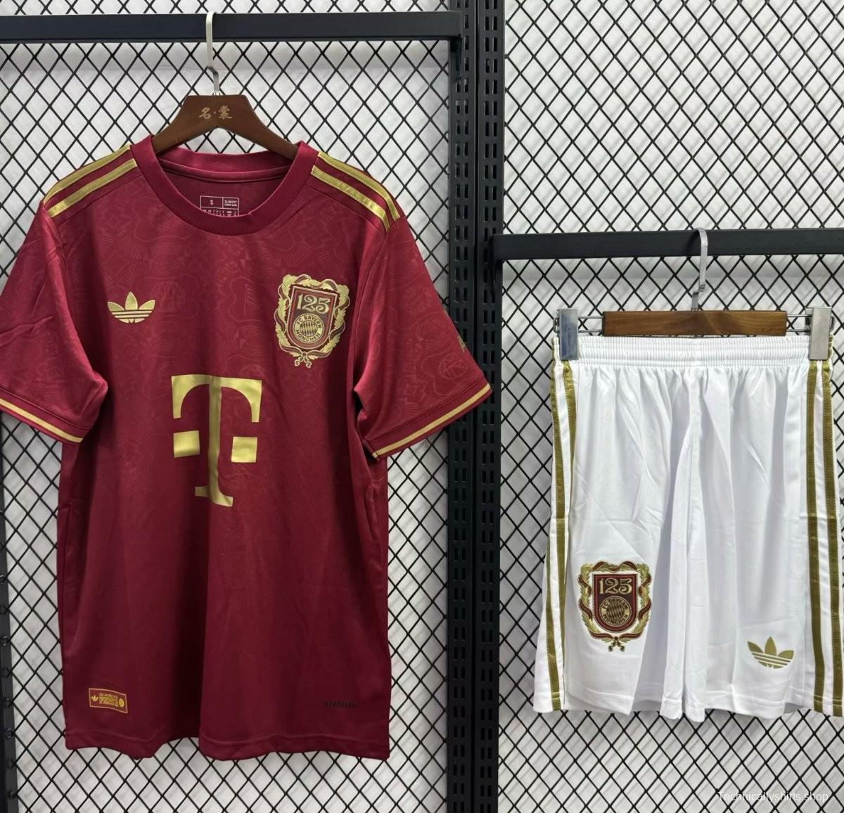 25/26 Kids Bayern Munich 125Th Anniversary Wine Jersey