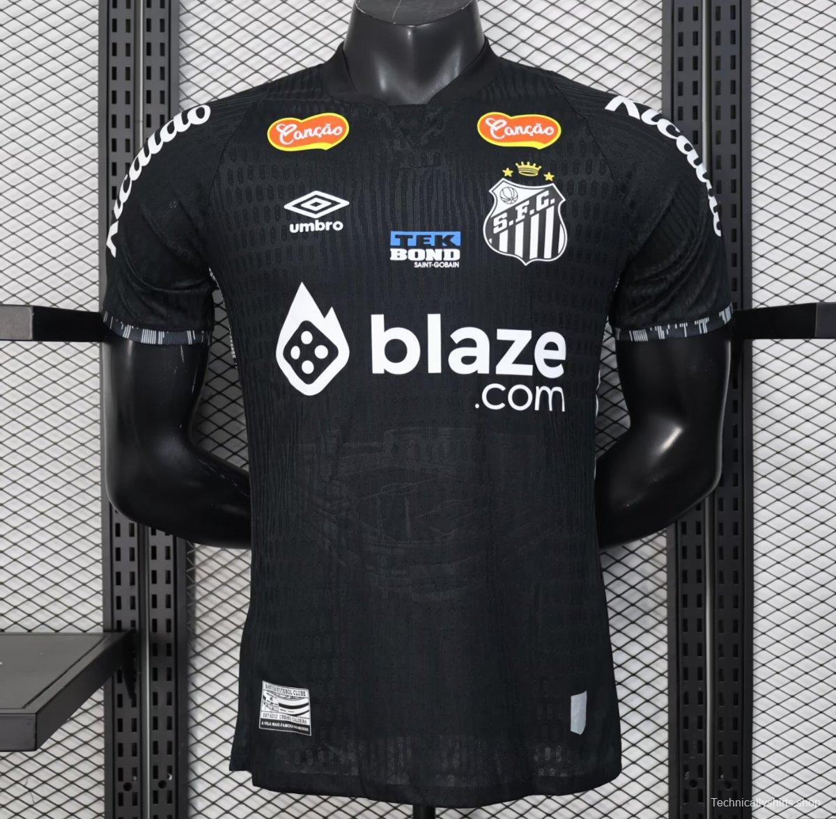 Player Version 25/26 Santos FC Black with Geometric Pattern Jersey