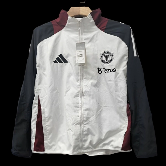 25/26 Manchester United White Heavy Trench Coat