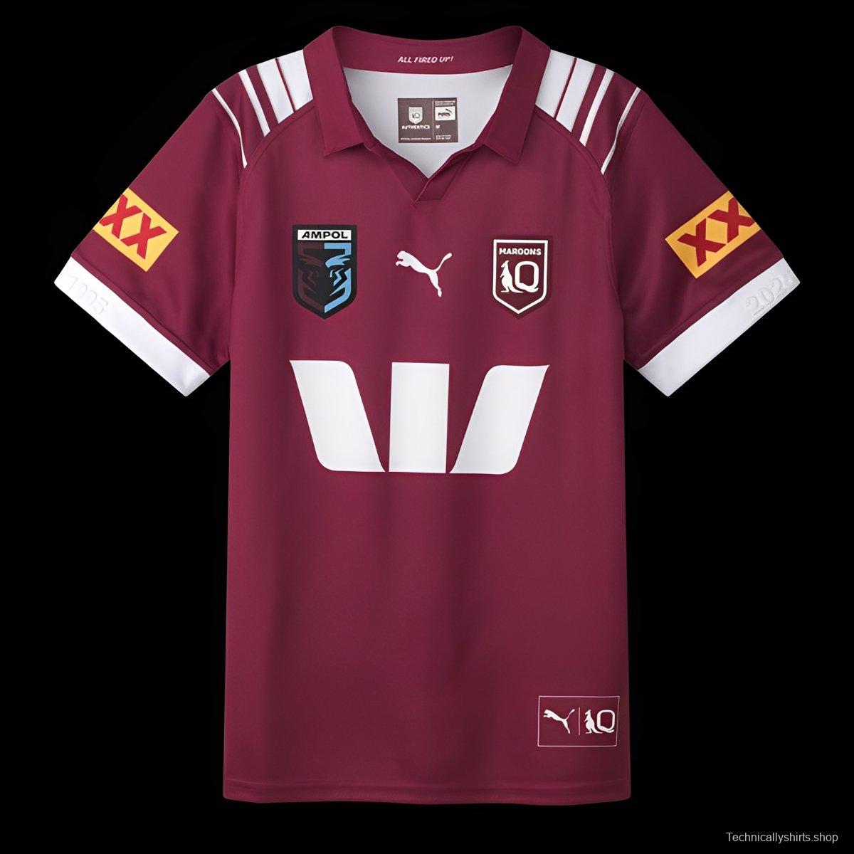 2026 Queensland Maroons Maroon with White Stripes Jersey
