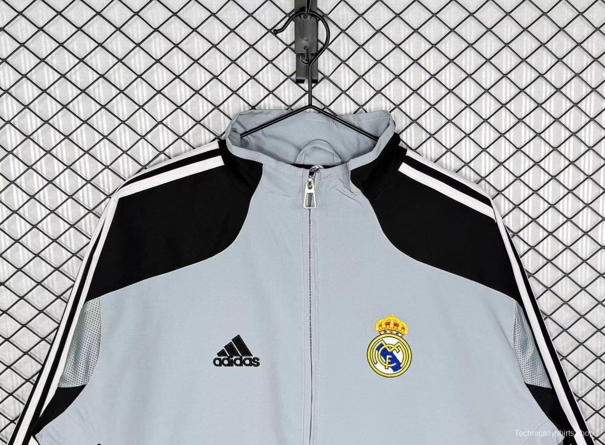 Retro 04/05 Real Madrid Black/Grey Windbreaker
