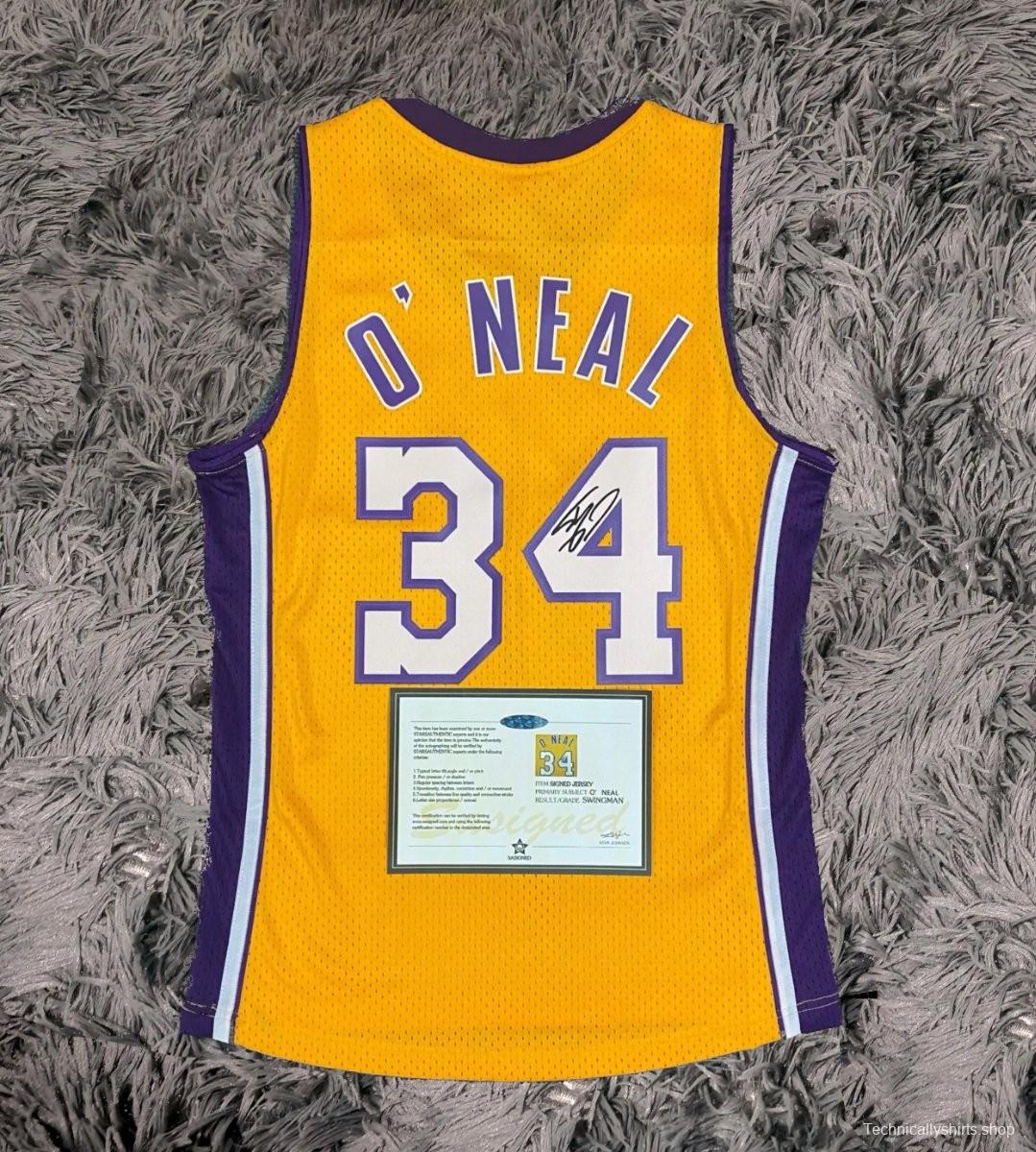 Shaq O'Neal Signed Signature LA Lakers