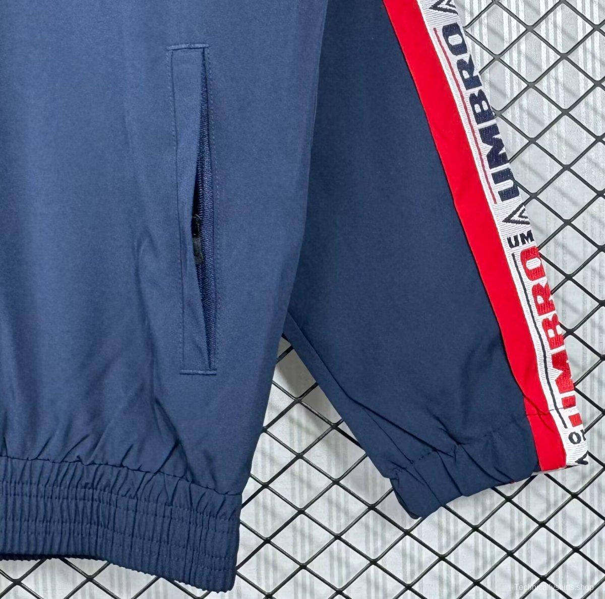 Retro 98/99 Celta Navy/White Full Zipper Windbreaker