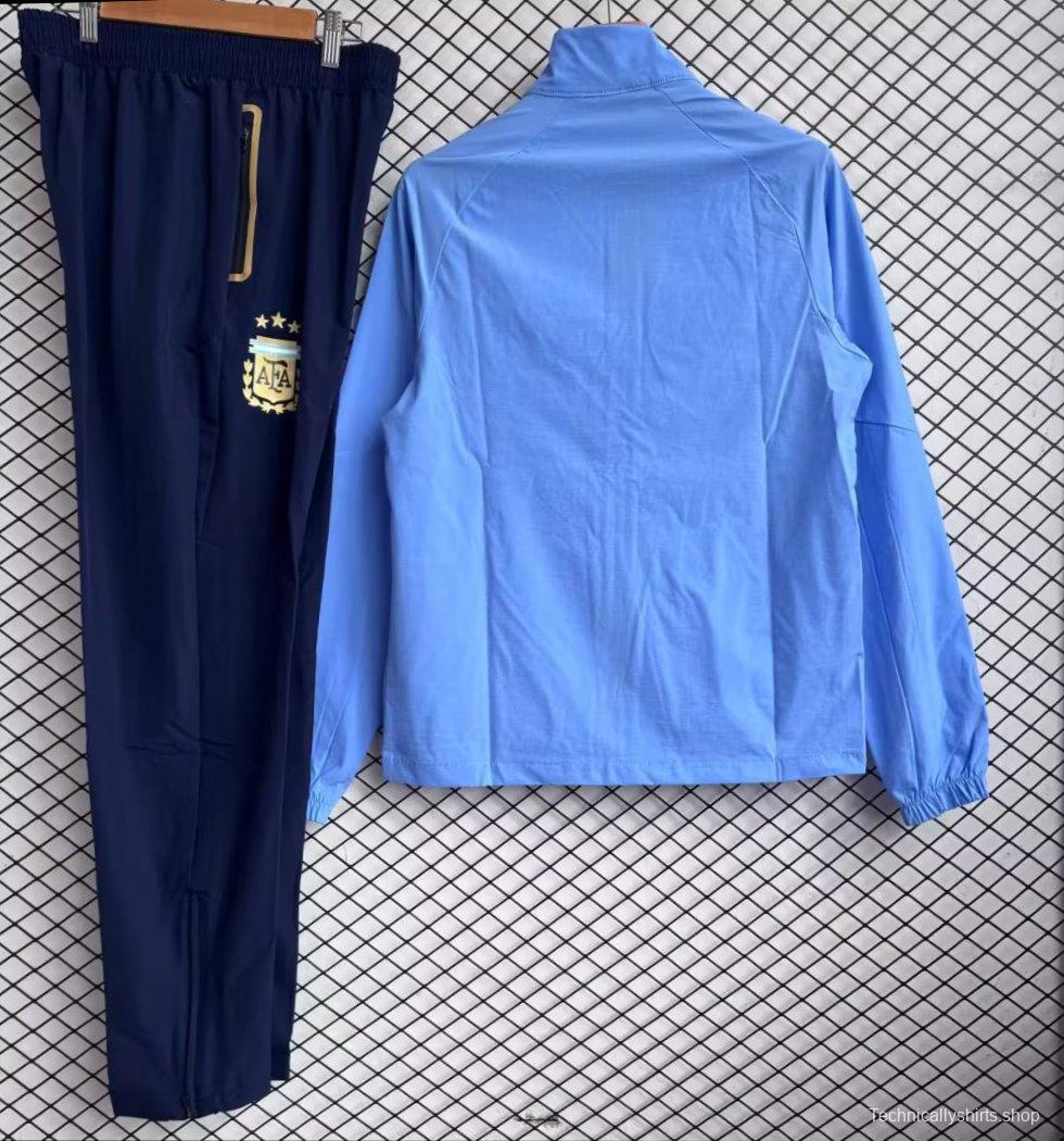 2026 Argentina BLue Full Zipper Windbreaker + Long Pants