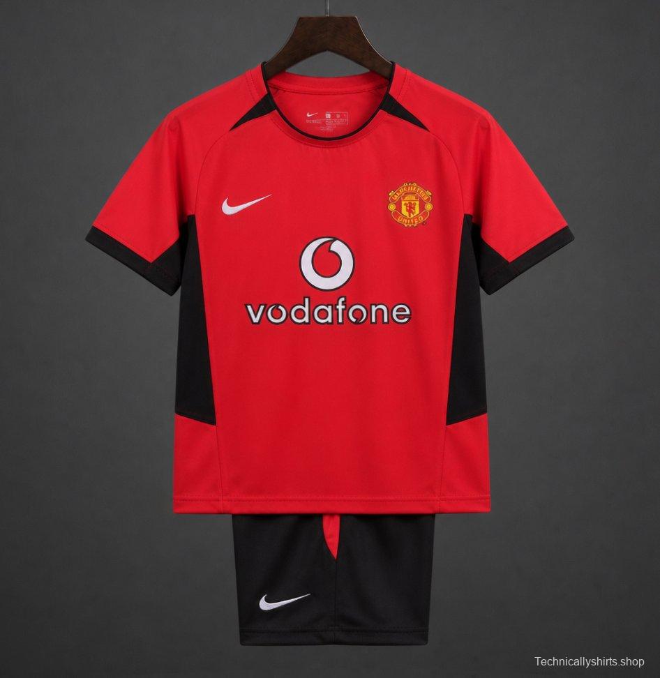 Retro Kids 02/04 Manchester United Home Jersey