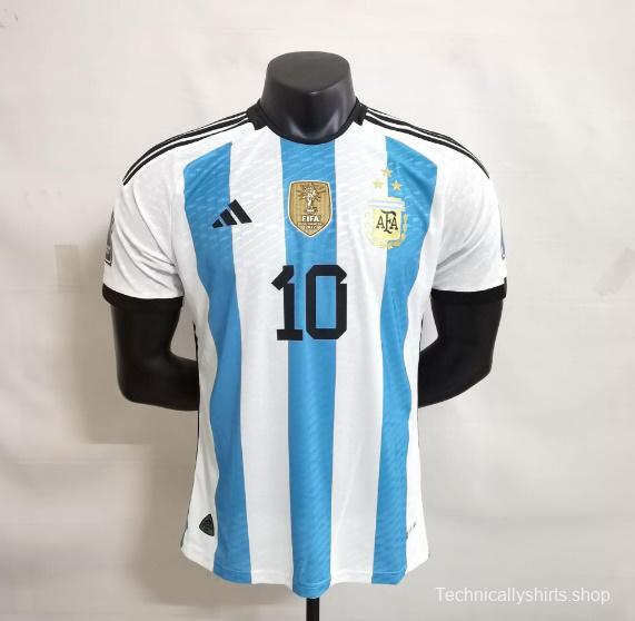 2022 Argentina Home #10 Messi Signed Signature Jersey