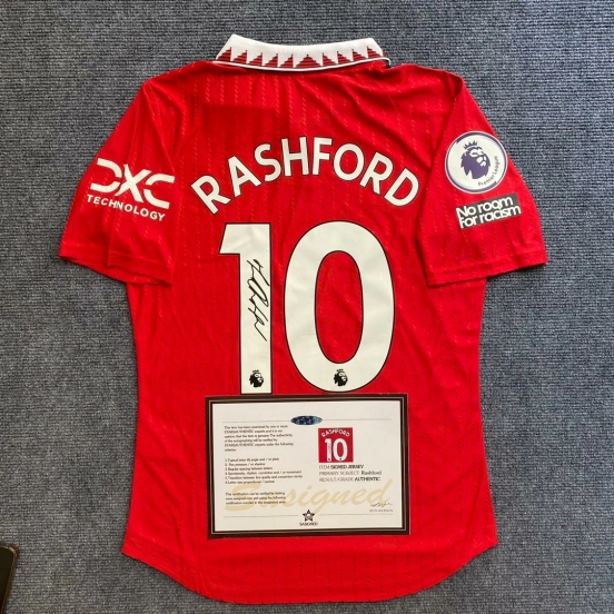 MARCUS RASHFORD SIGNED MAN UNITED HOME + COA