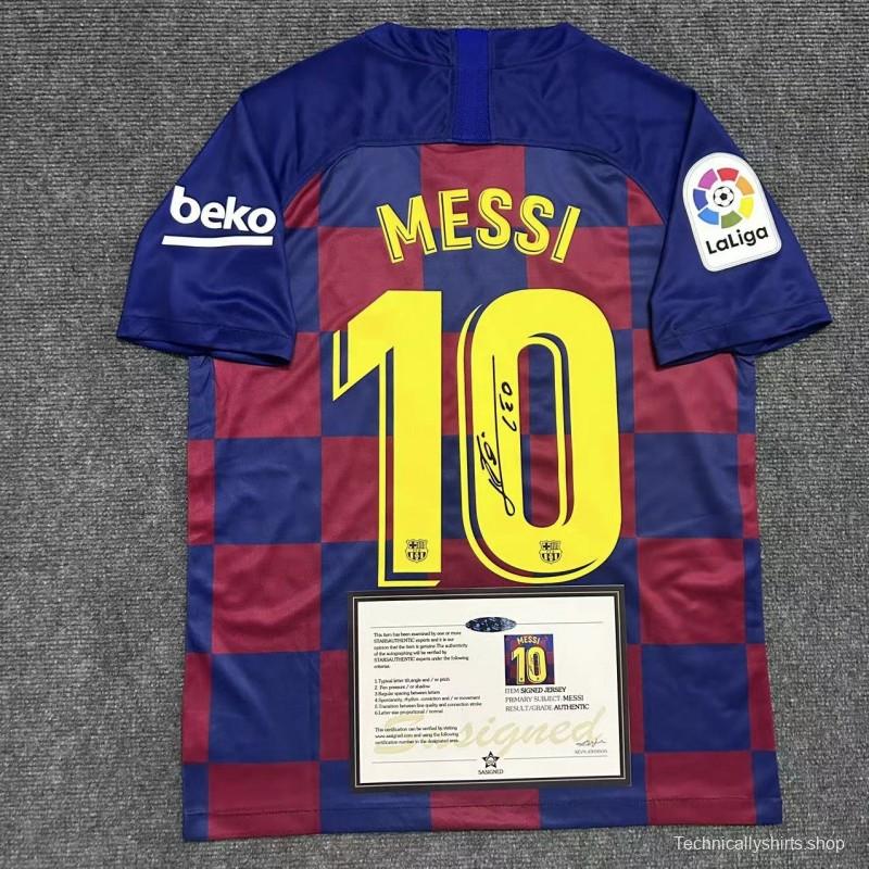 Barcelona 19/20 Messi Signature Shirt + COA