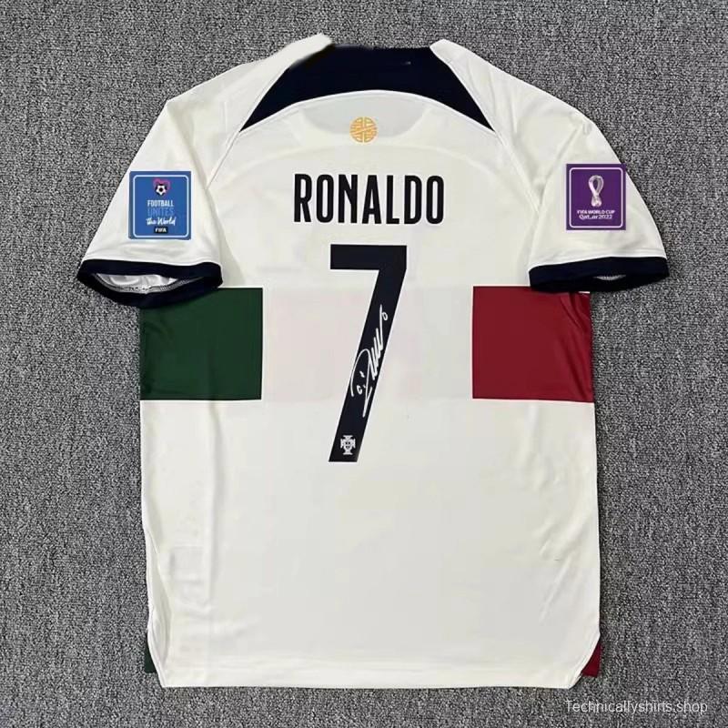 Ronaldo Away Portugal Mens Signature Shirt World Cup