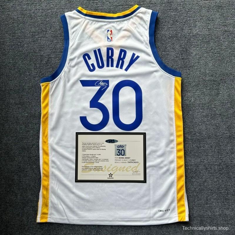 Stephen Curry Signed Golden State White